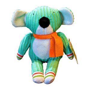 Monkeez and Friends Khloe Koala Bear Stuffed Animal Plush Green Ribbed 7 Inch